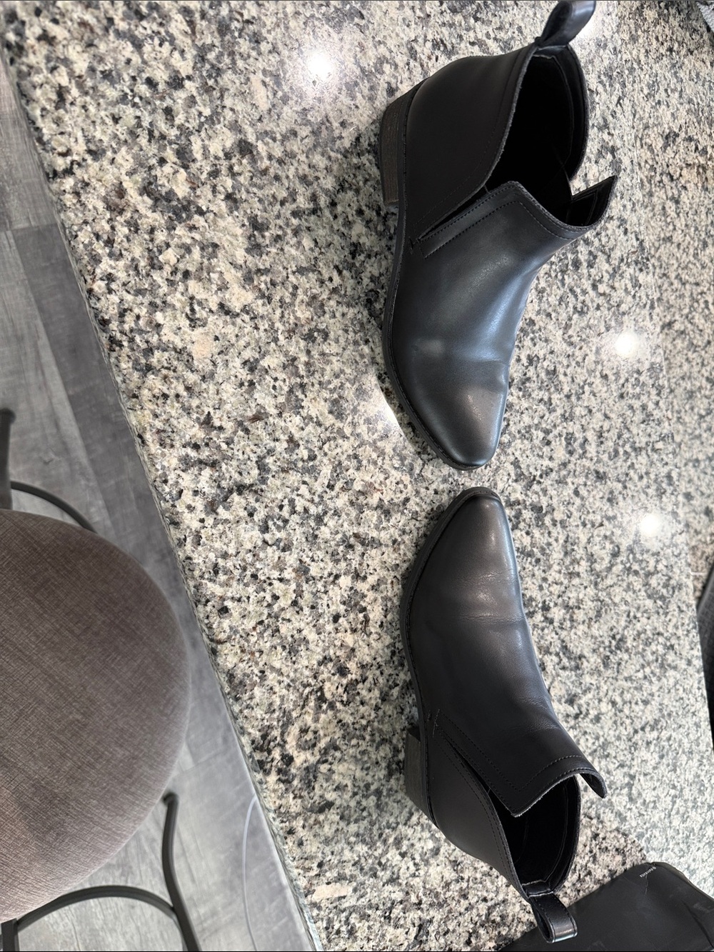 Dolce Vita Black Leather Pointed Chelsea Ankle Boots